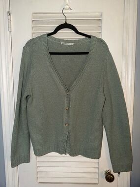 Abercrombie & Fitch Sage Green V-Neck Button Cardigan